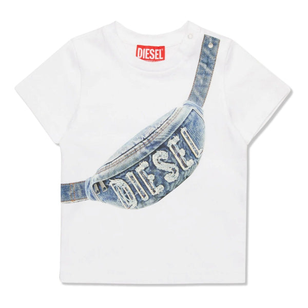 Baby Boys White Bag-Logo T-Shirt