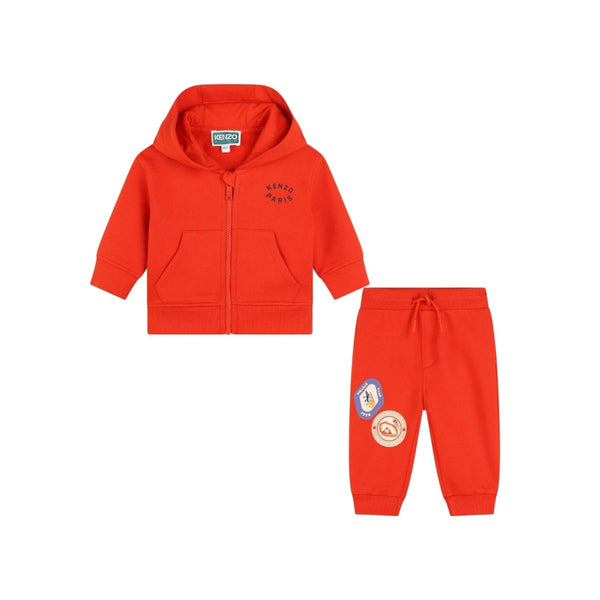Baby Unisex Red Logo-Print Tracksuit
