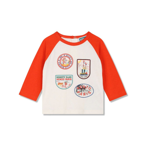 Baby Unisex Ivory & Red Printed T-Shirt