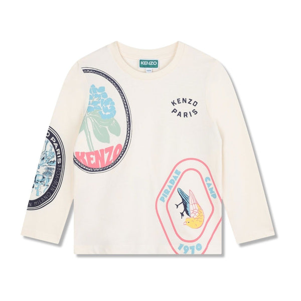 Girls Ivory Graphic-Print Cotton T-shirt