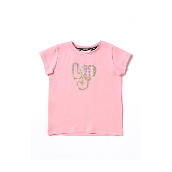 Girls Pink Cotton T-Shirt