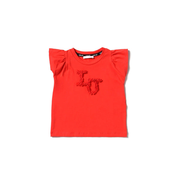 Girls White Cotton Logo T-Shirt