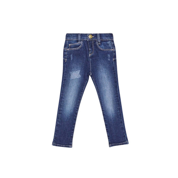 Denim Jeans With Destroyed Details