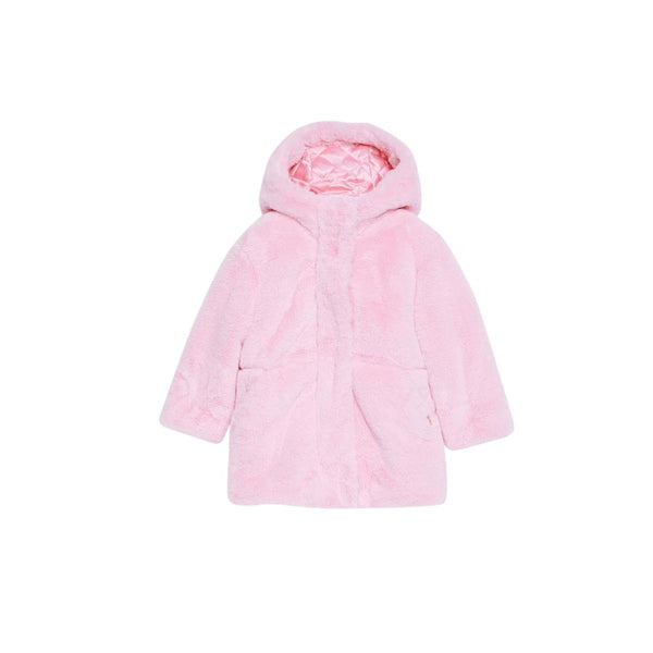 Pink Faux Fur Hoodie For Girl