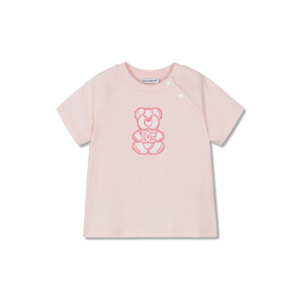 Baby Girls Pink Logo Bear Cotton T-Shirt