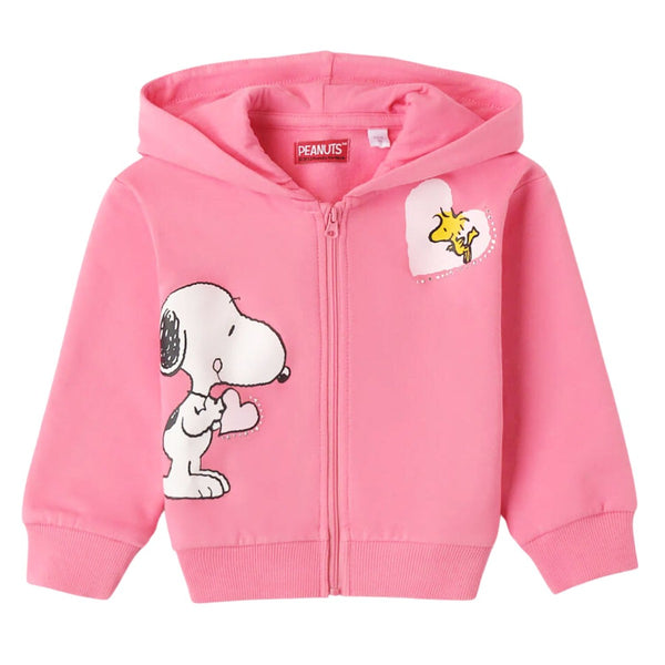 Girls Pink Snoopy-Print Zip-Up Hoodies