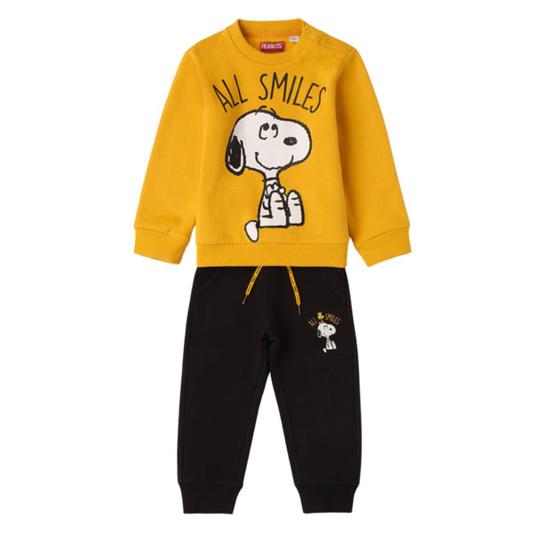 Boys Yellow & Black Snoopy-Themed Tracksuits