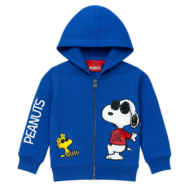Boys Blue Logo-Print Zip-Up Hoodies