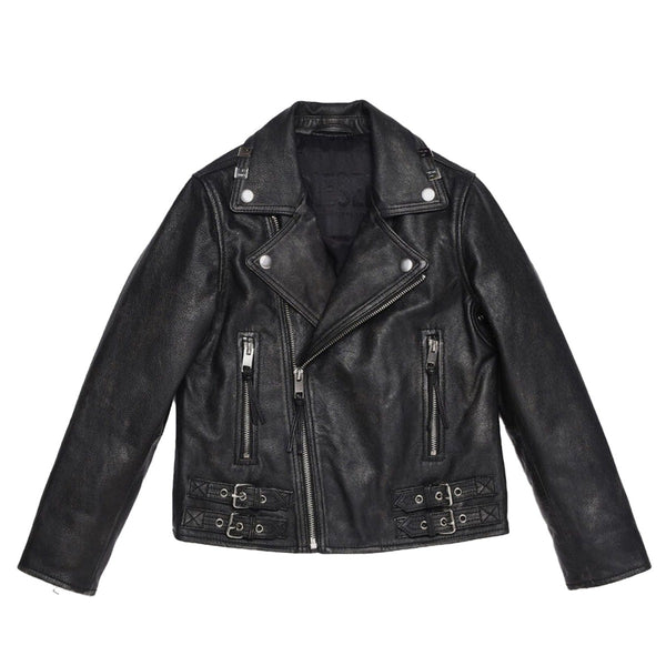 Treated Biker Jacket With Print