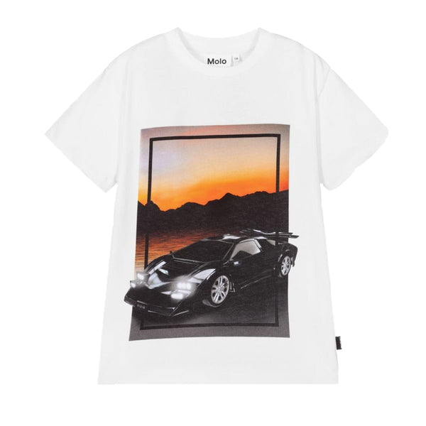 Boys White Car T-Shirt