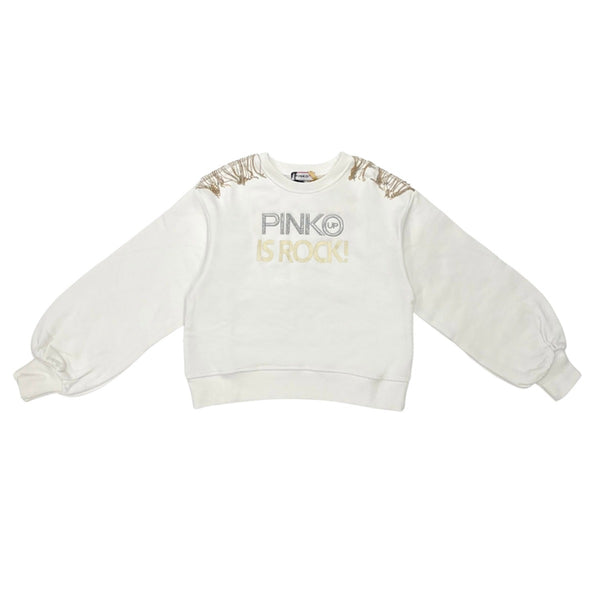 Girls Fringe Embellished Cotton Sweatshirt