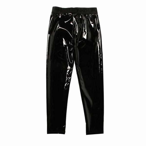 Girls Black Patent Leggings