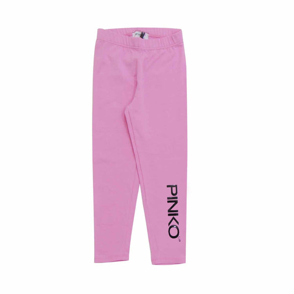Baby Girls Black Logo Pink Leggings