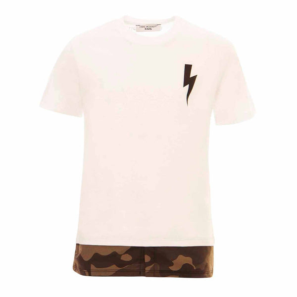 Boys Camouflage Printed Hem T-shirt