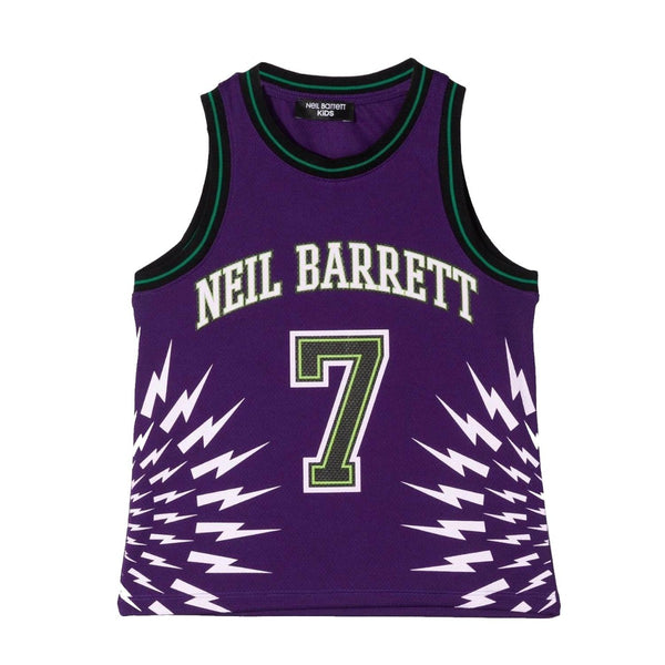 Boys Purple Logo-Print Tank T-shirt