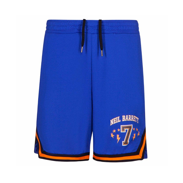 Boys Blue Black & Orange Stripe Shorts