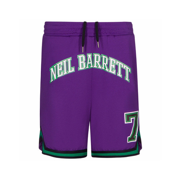 Boys Purple Logo Print Track Shorts