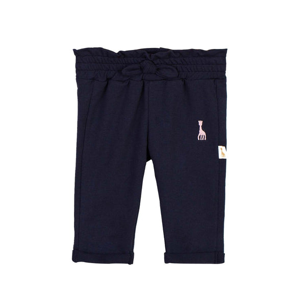 Baby Navy Blue Sweatpants With Embroidered Logo