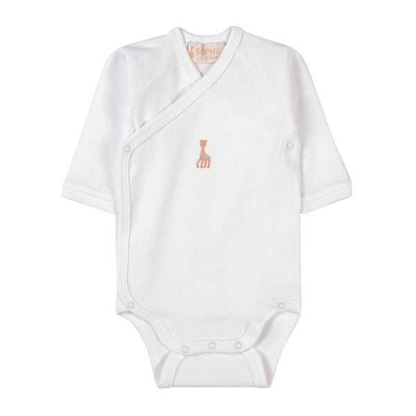 Wrap Panel Embroidered Logo Baby Romper