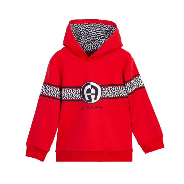 Boys Red Logo Hoodie