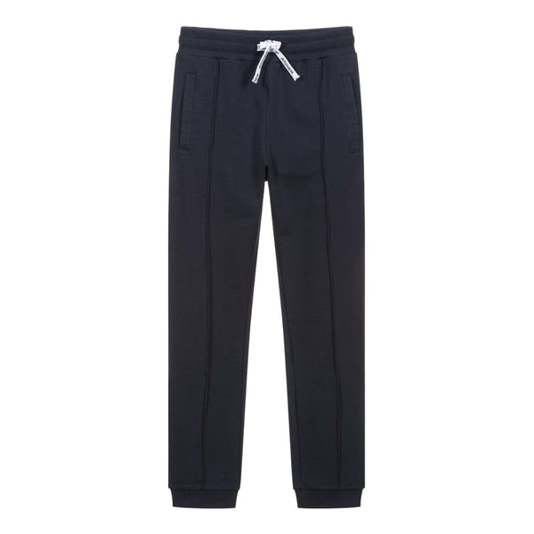 Boys Blue Cotton Logo Joggers