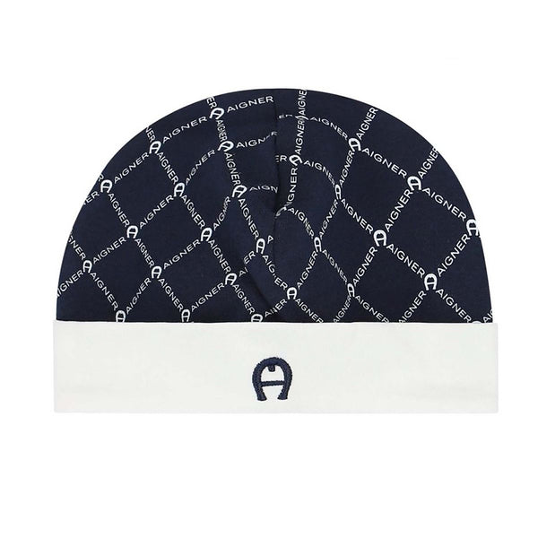 Blue & White Pima Cotton Baby Cap