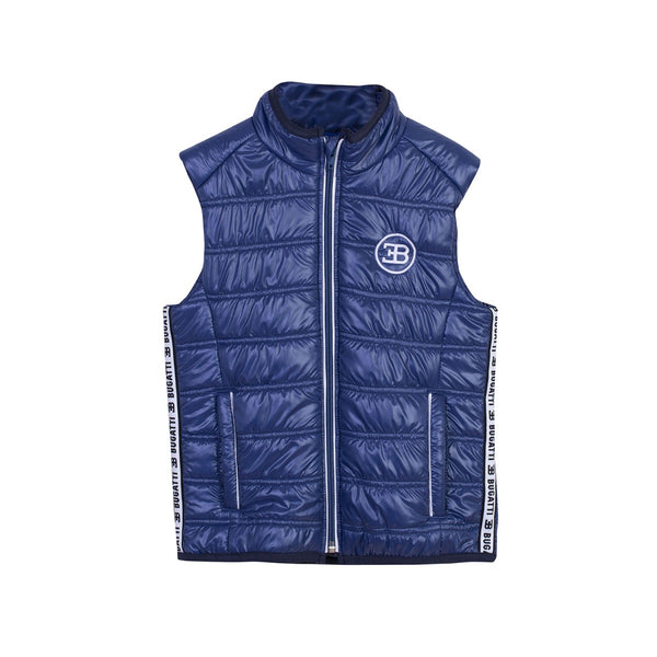 Bugatti Blue Zipped Boys Sleeveless Jacket