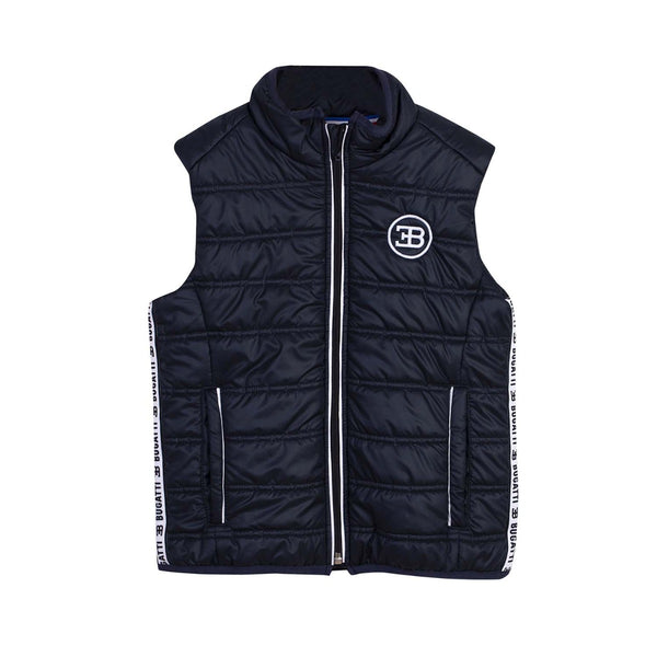 Bugatti Boys Navy Blue Zipped Sleeveless Jacket