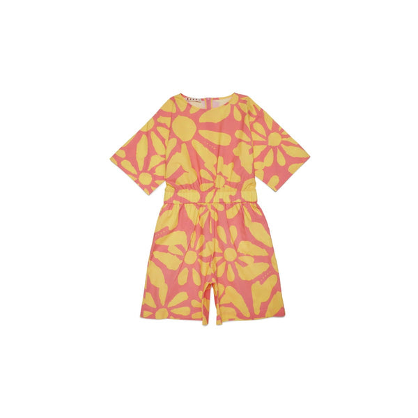 Girls Pink Short Poplin Jumpsuit