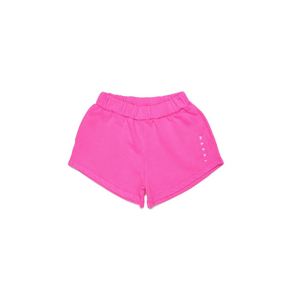 Girls Pink Sports Shorts With Logo