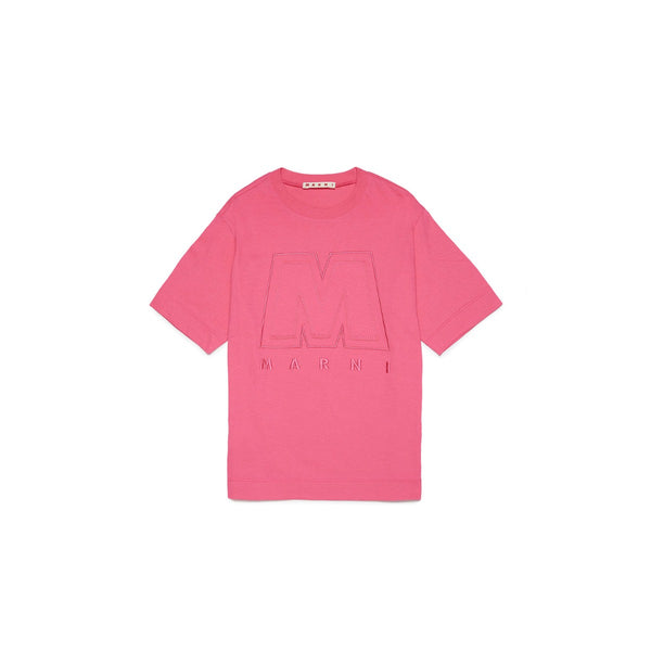 Girls Pink Jersey T-Shirt With Big M Logo