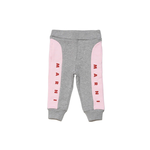 Baby Kids Grey Fleece Logo Print Jogger