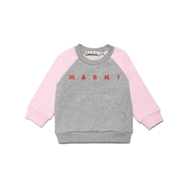 Baby Kids Grey and Pink Logo Print Sweatshirt