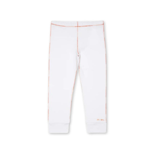 Girls White Cotton-Blend Leggings