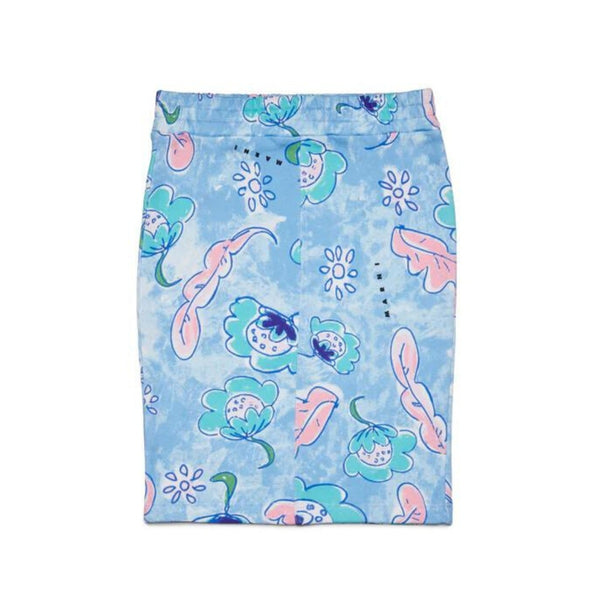 Girls Blue Marina Allover Fleece Skirt