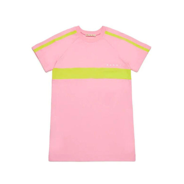 Girls Pink Color-Block Jersey Dress