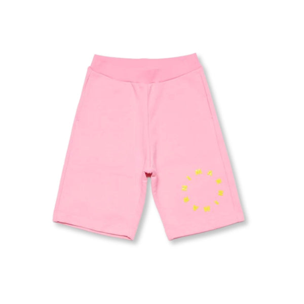 Unisex Pink Logo-Print Cotton Shorts