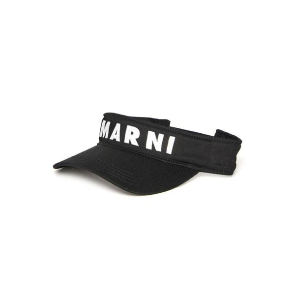 Unisex Black gabardine Visor Cap