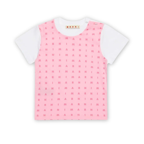 Baby Unisex Pink Logo-Print T-shirt