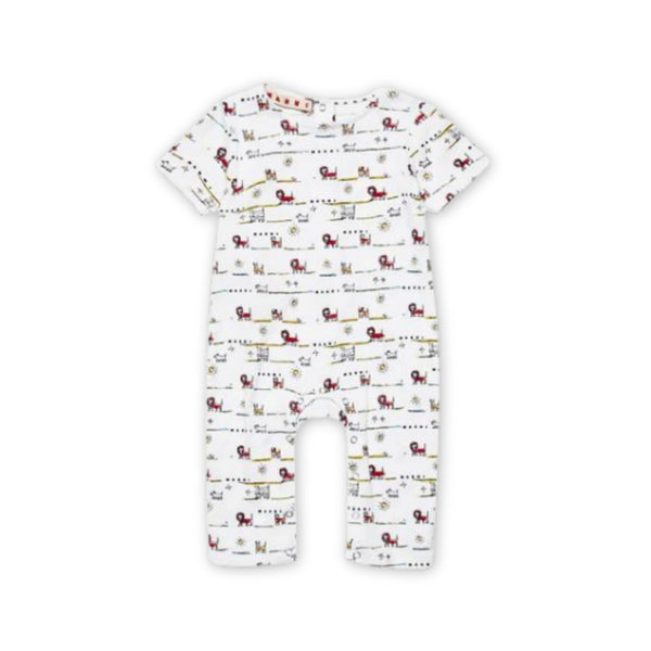 Baby Unisex White Animals-Print Romper