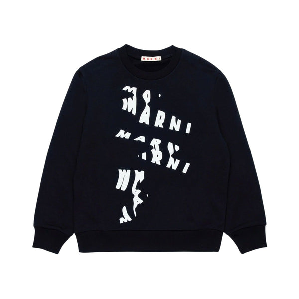 Unisex Black Melted-Logo Sweatshirt