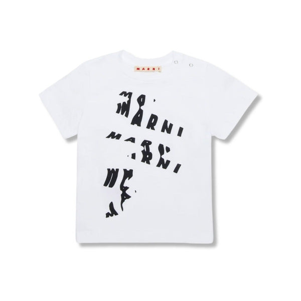 Baby Unisex White Melted-Logo T-Shirt
