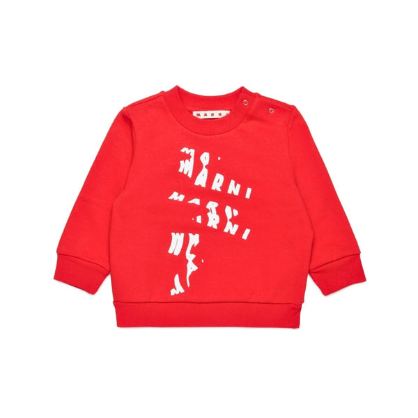 Baby Unisex Red Melted-Logo Sweatshirt