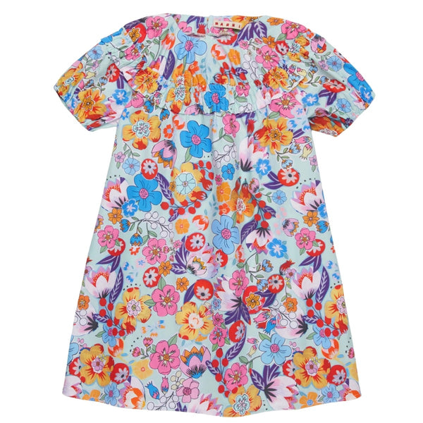 Girls Multi-Color Floral-Print Dress