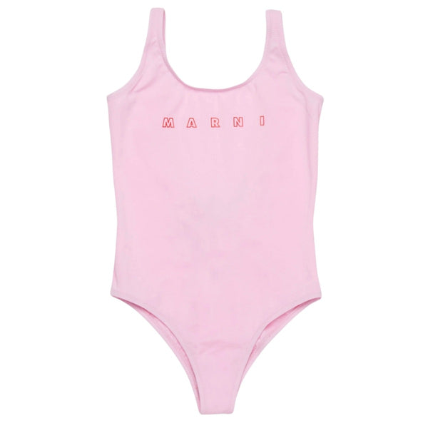 Girls Pink Logo-Print Swimsuit