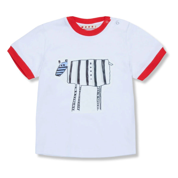 Baby Boys White Zebra Print T-shirt