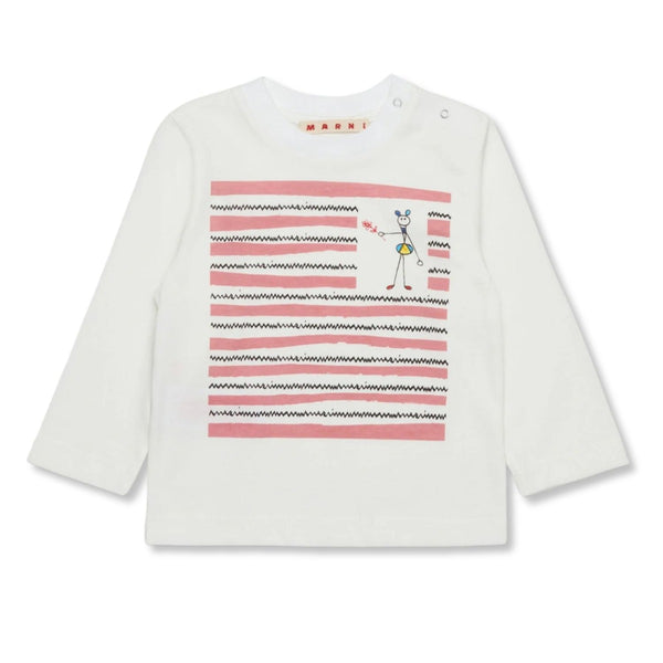 Baby Girls White Graphic-Print T-Shirts