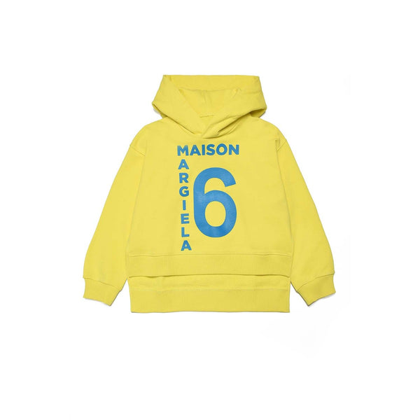 Yellow hooded sweatshirt with front logo
