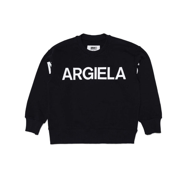 Black Sweatshirt With Margiela 6 Displaced Front Logo
