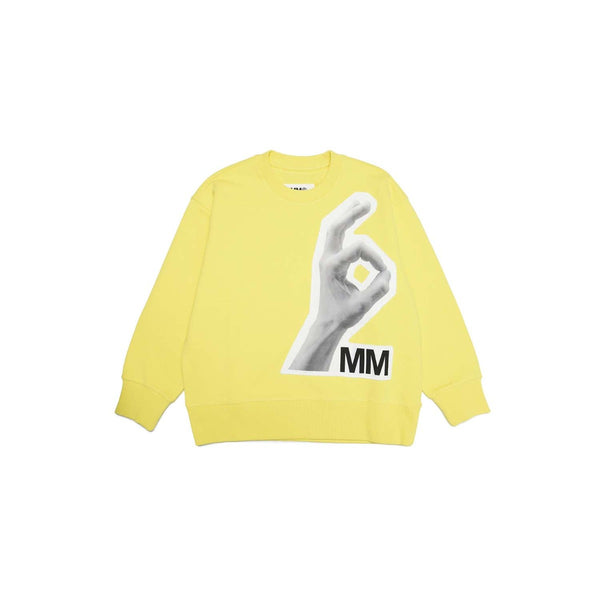 Yellow Sweatshirt With Six Hand Front Patch
